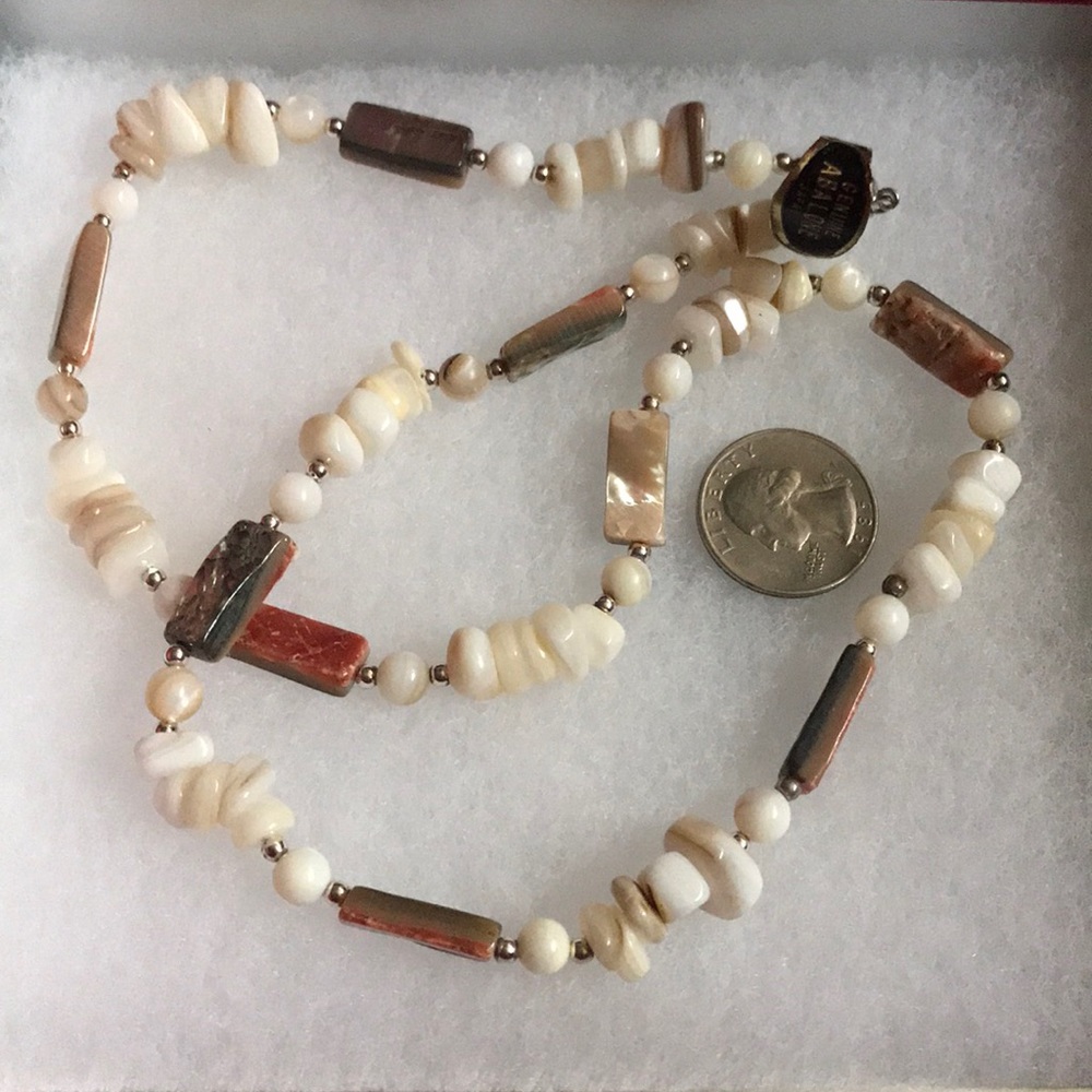 Vintage Japan Genuine Abalone Shell Bead Necklace - Picture 3 of 9